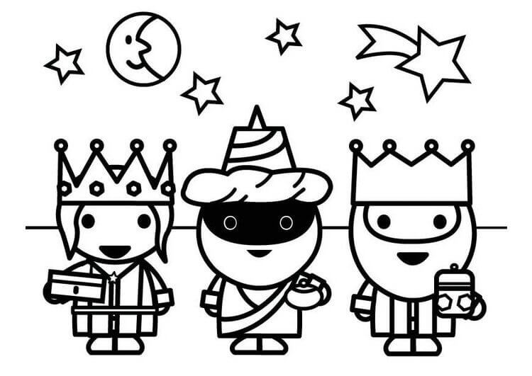 Dibujos de los Reyes Magos a lápiz | Para Imprimir 2020