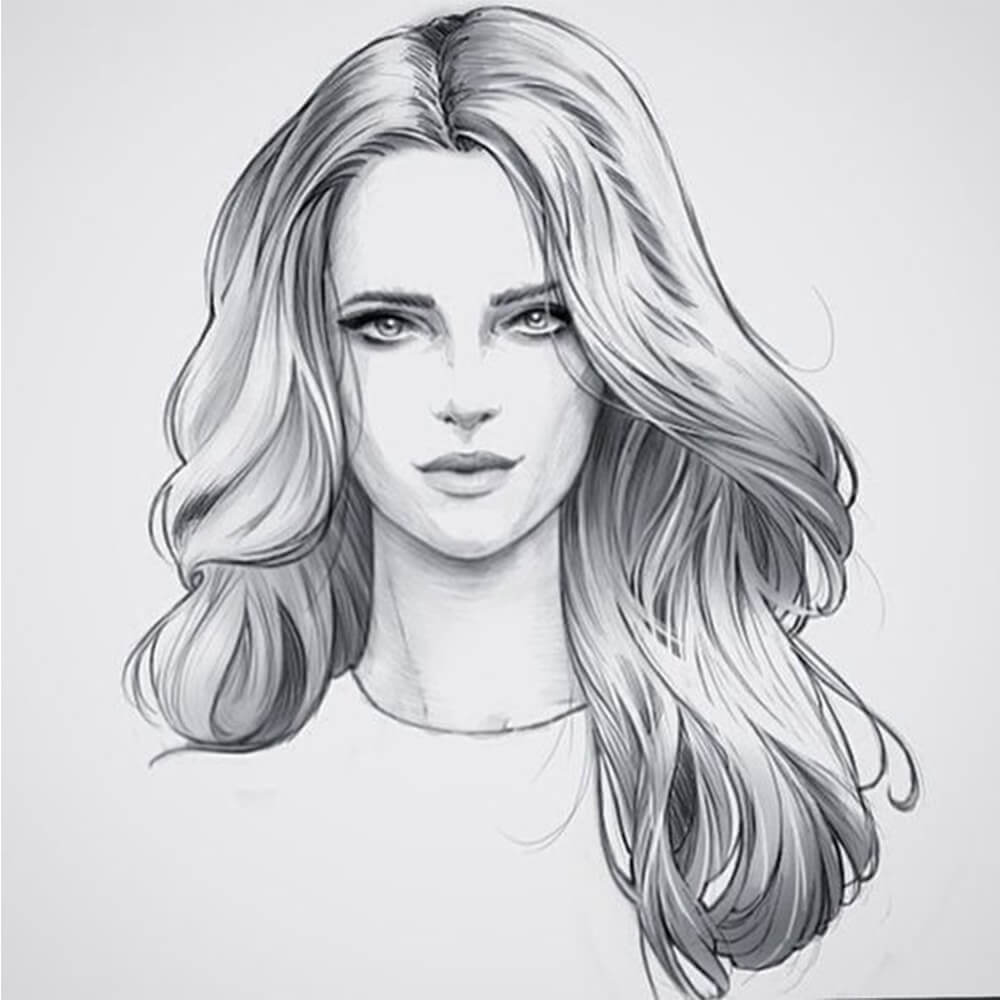 Dibujos a Lápiz de Mujeres | Los mejores Retratos para Imprimir
