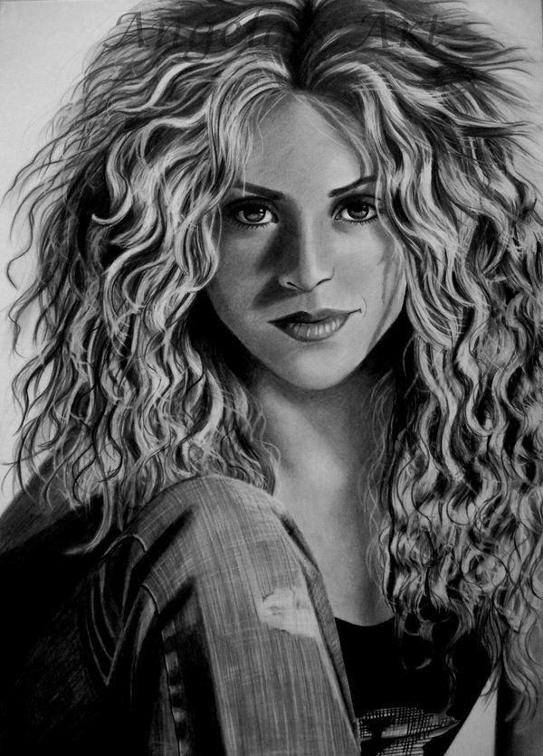 Dibujos de Shakira a Lápiz Retratos realistas & para Imprimir