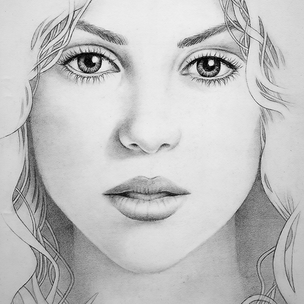 Dibujos de Shakira a Lápiz Retratos realistas & para Imprimir